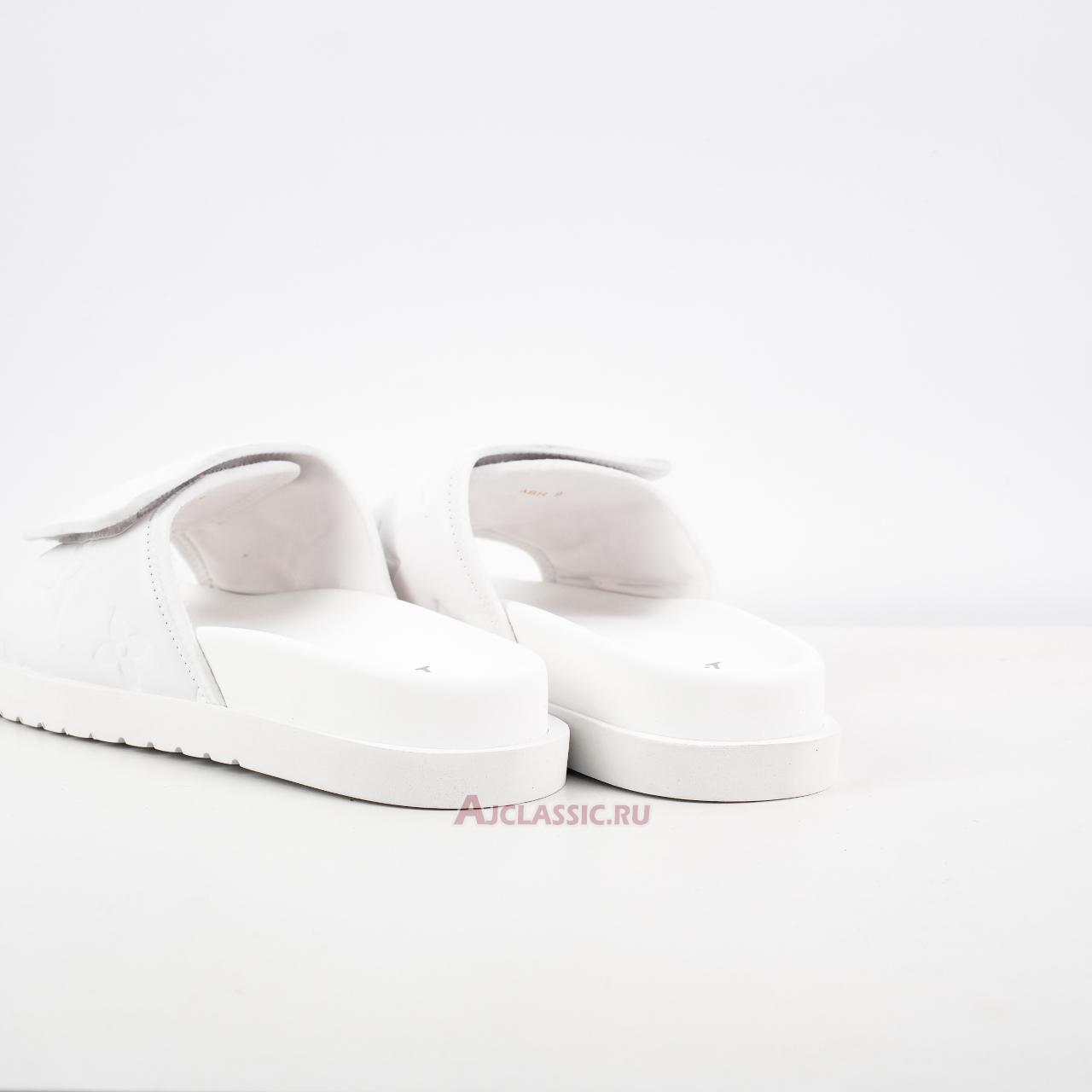 New Louis Vuitton LV Miami Mules Slippers "White Velcro Flat" 1AA7RF Shoes