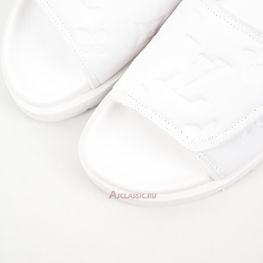 Buy Louis Vuitton LV Miami Mules Slippers White Velcro Flat White 1AA7RF Quality Reps Replicas Shoes