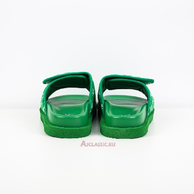 Buy Louis Vuitton LV Miami Slippers Green Velcro Flat Sandal Green 1ABNU9 Quality Reps Replicas Shoes