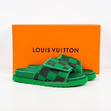Buy Louis Vuitton LV Miami Mule Slippers Green Black Green 1ACR3N-3 Quality Reps Replicas Shoes