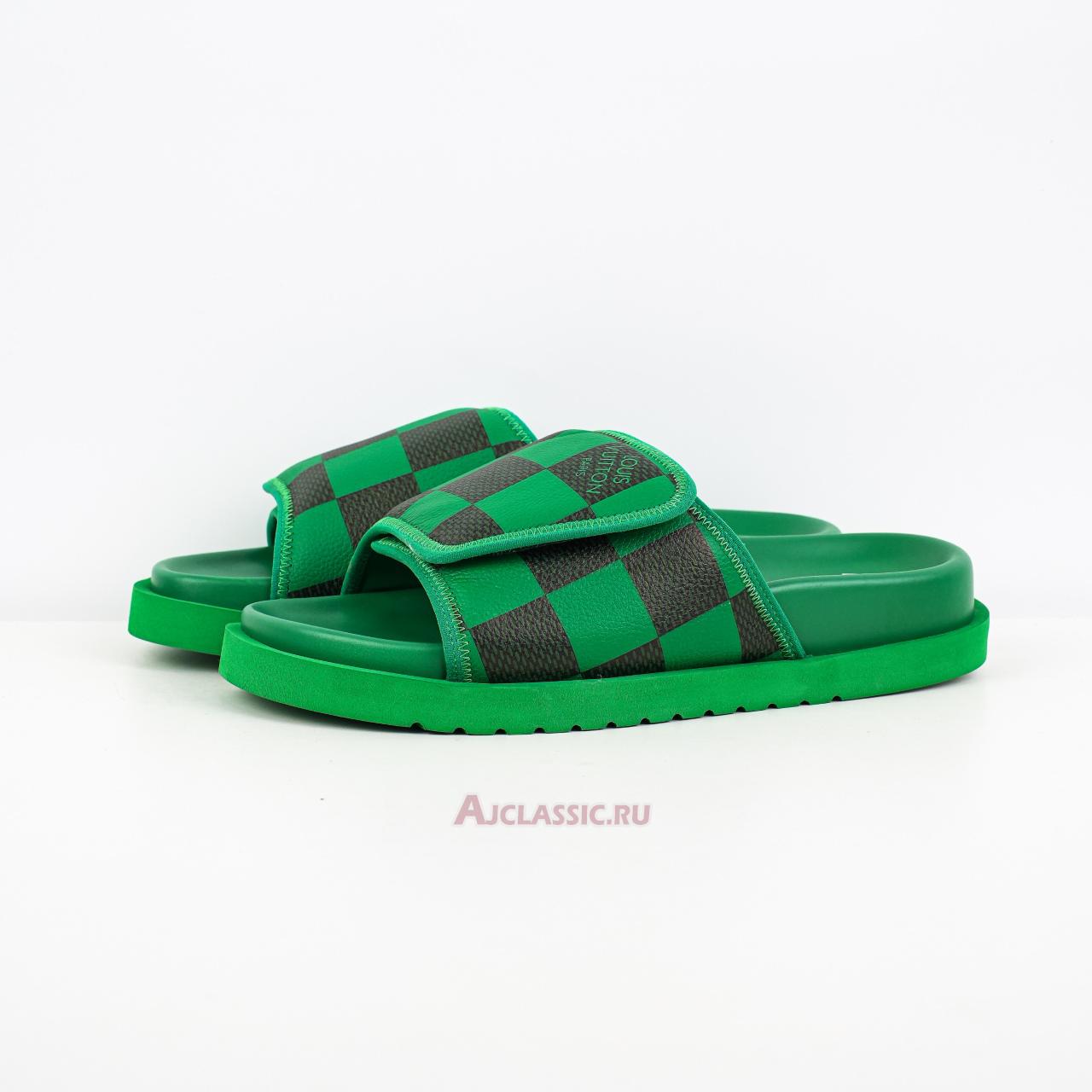 New Louis Vuitton LV Miami Mule Slippers "Green Black" 1ACR3N-3 Shoes