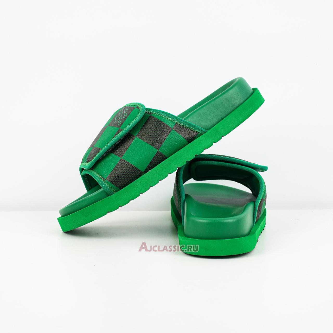 New Louis Vuitton LV Miami Mule Slippers "Green Black" 1ACR3N-3 Shoes