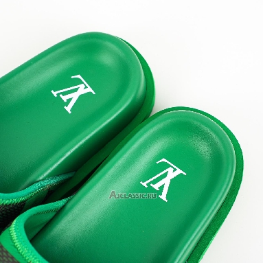 Buy Louis Vuitton LV Miami Mule Slippers Green Black Green 1ACR3N-3 Quality Reps Replicas Shoes