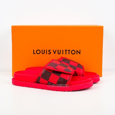Buy Louis Vuitton LV Miami Mule Slippers Red Black Red 1ACR3N-4 Quality Reps Replicas Shoes