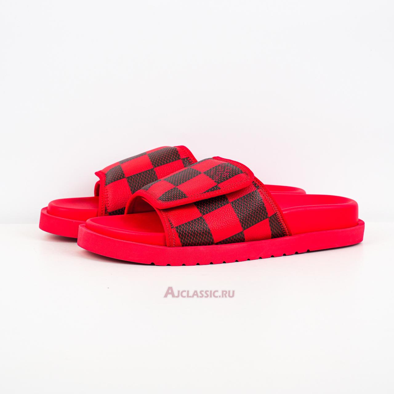 New Louis Vuitton LV Miami Mule Slippers "Red Black" 1ACR3N-4 Shoes