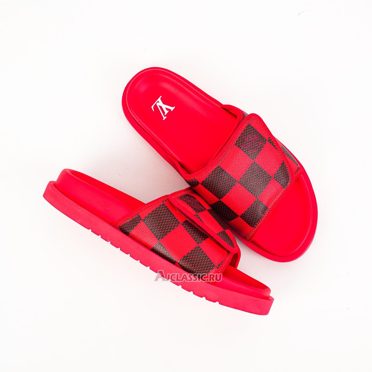 New Louis Vuitton LV Miami Mule Slippers "Red Black" 1ACR3N-4 Shoes