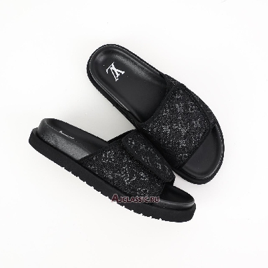 Buy Louis Vuitton LV Miami Mules Slippers Black Grey Monogram Black 1ACDB2-2 Quality Reps Replicas Shoes