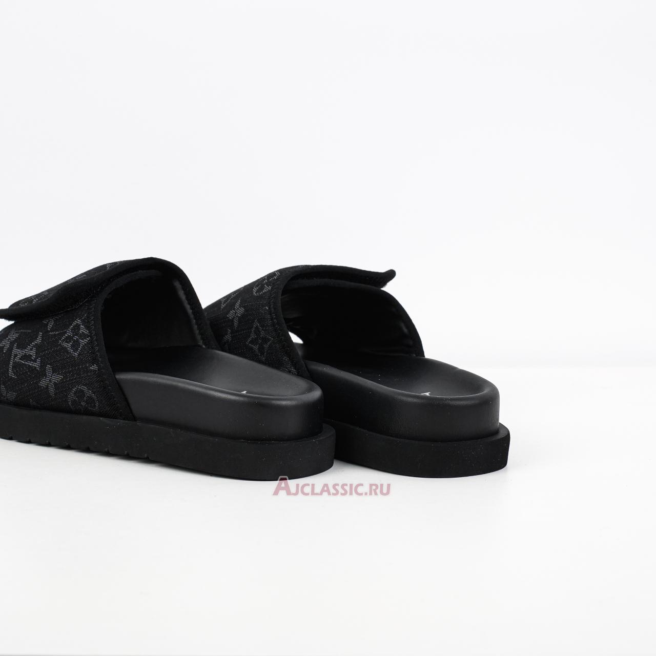 New Louis Vuitton LV Miami Mules Slippers "Black Grey Monogram" 1ACDB2-2 Shoes
