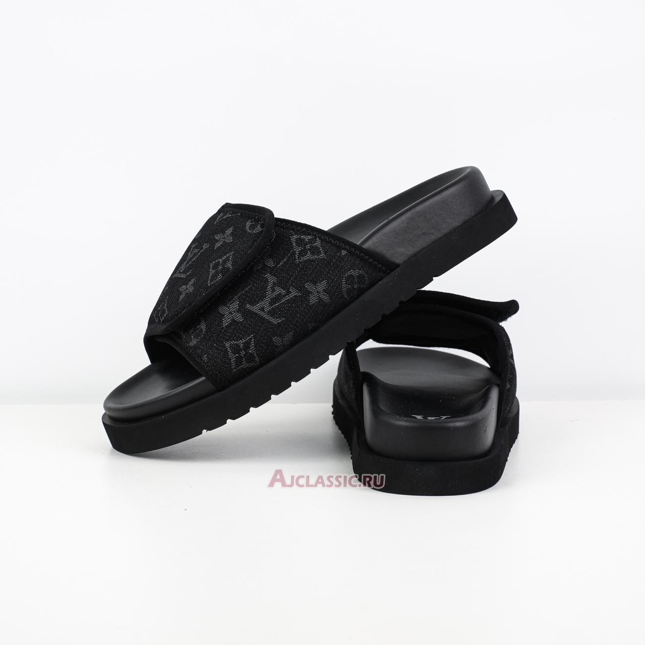 New Louis Vuitton LV Miami Mules Slippers "Black Grey Monogram" 1ACDB2-2 Shoes