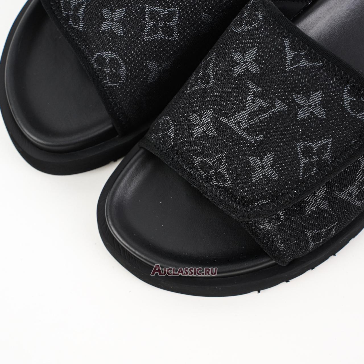 New Louis Vuitton LV Miami Mules Slippers "Black Grey Monogram" 1ACDB2-2 Shoes
