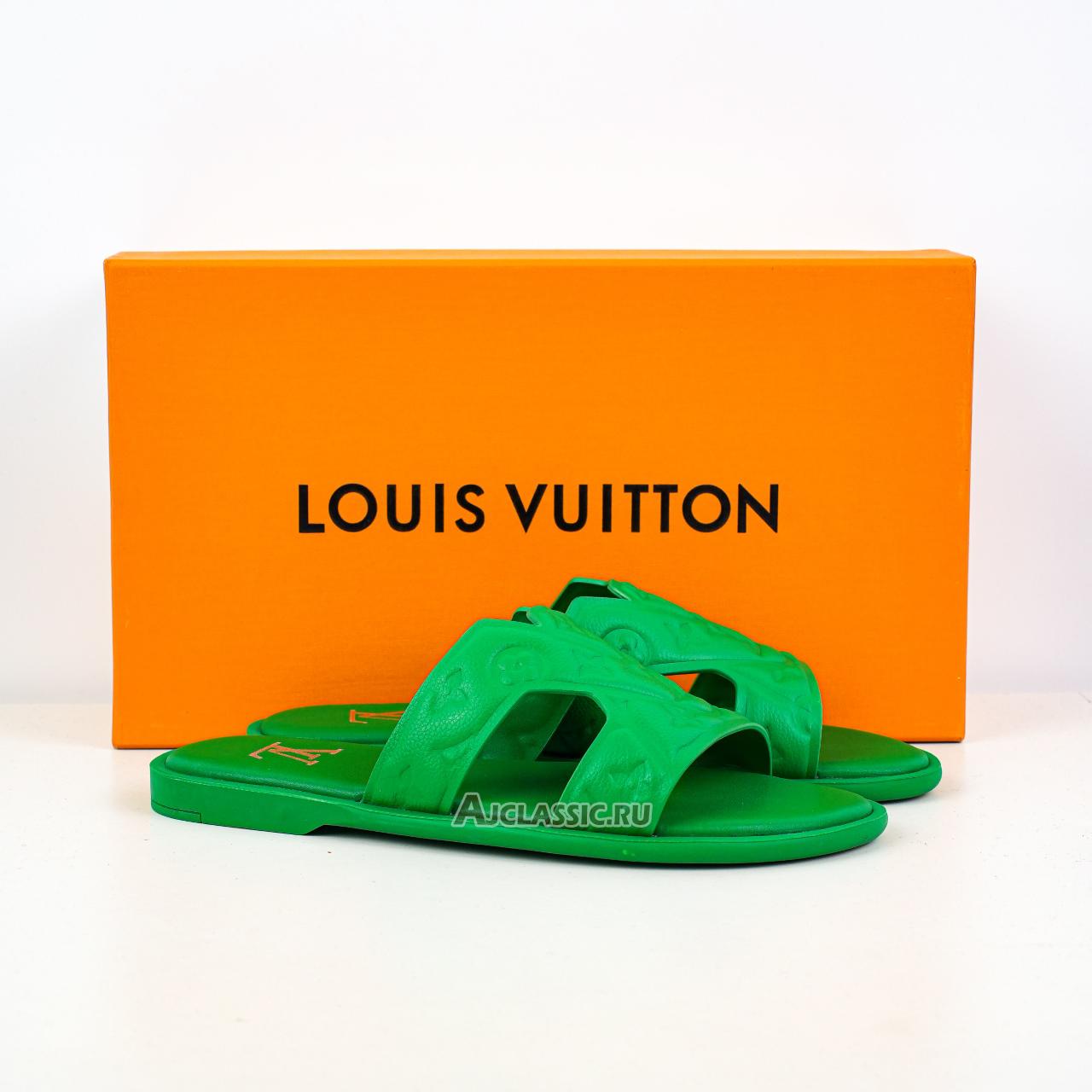 New Louis Vuitton LV Oasis Rubber Sole Slide Slippers "Green" 1ACHKC Shoes