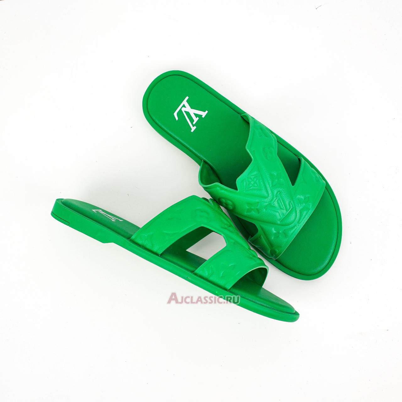 New Louis Vuitton LV Oasis Rubber Sole Slide Slippers "Green" 1ACHKC Shoes