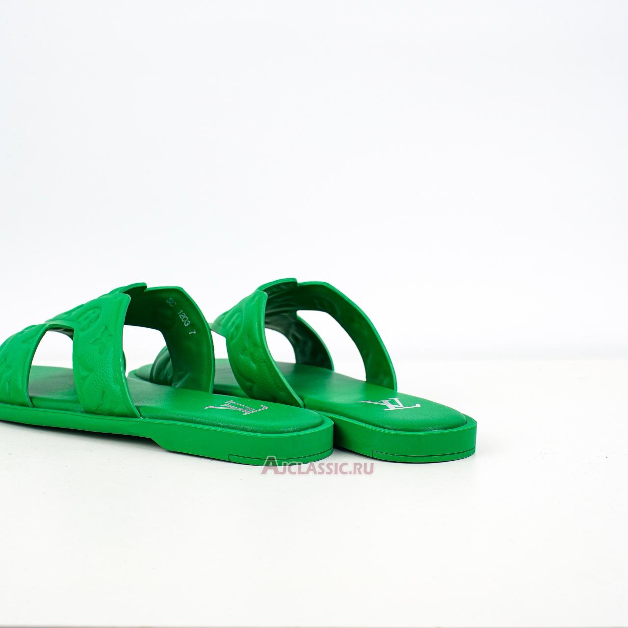 New Louis Vuitton LV Oasis Rubber Sole Slide Slippers "Green" 1ACHKC Shoes