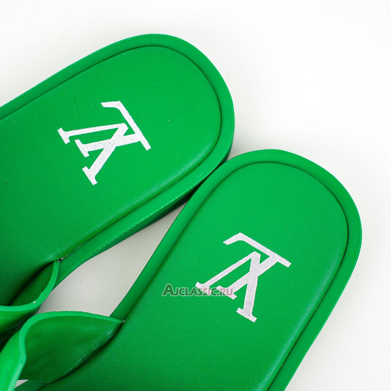 New Louis Vuitton LV Oasis Rubber Sole Slide Slippers "Green" 1ACHKC Shoes