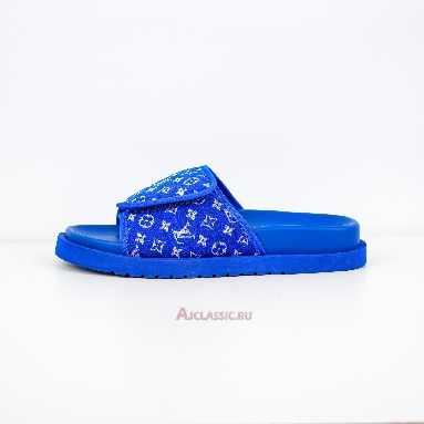 Buy Louis Vuitton LV Miami Slippers Blue Magic Tape Blue 1ABFUL Quality Reps Replicas Shoes