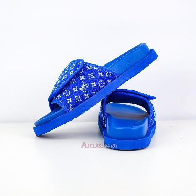 Buy Louis Vuitton LV Miami Slippers Blue Magic Tape Blue 1ABFUL Quality Reps Replicas Shoes