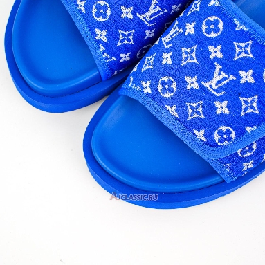 Buy Louis Vuitton LV Miami Slippers Blue Magic Tape Blue 1ABFUL Quality Reps Replicas Shoes