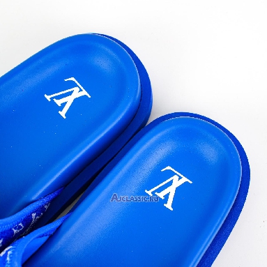 Buy Louis Vuitton LV Miami Slippers Blue Magic Tape Blue 1ABFUL Quality Reps Replicas Shoes
