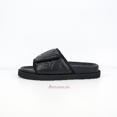Buy Louis Vuitton LV Miami Mules Slippers Leather Black Black 1ADGF2-2 Quality Reps Replicas Shoes