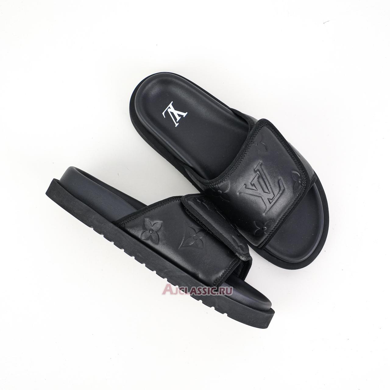 New Louis Vuitton LV Miami Mules Slippers Leather "Black" 1ADGF2-2 Shoes