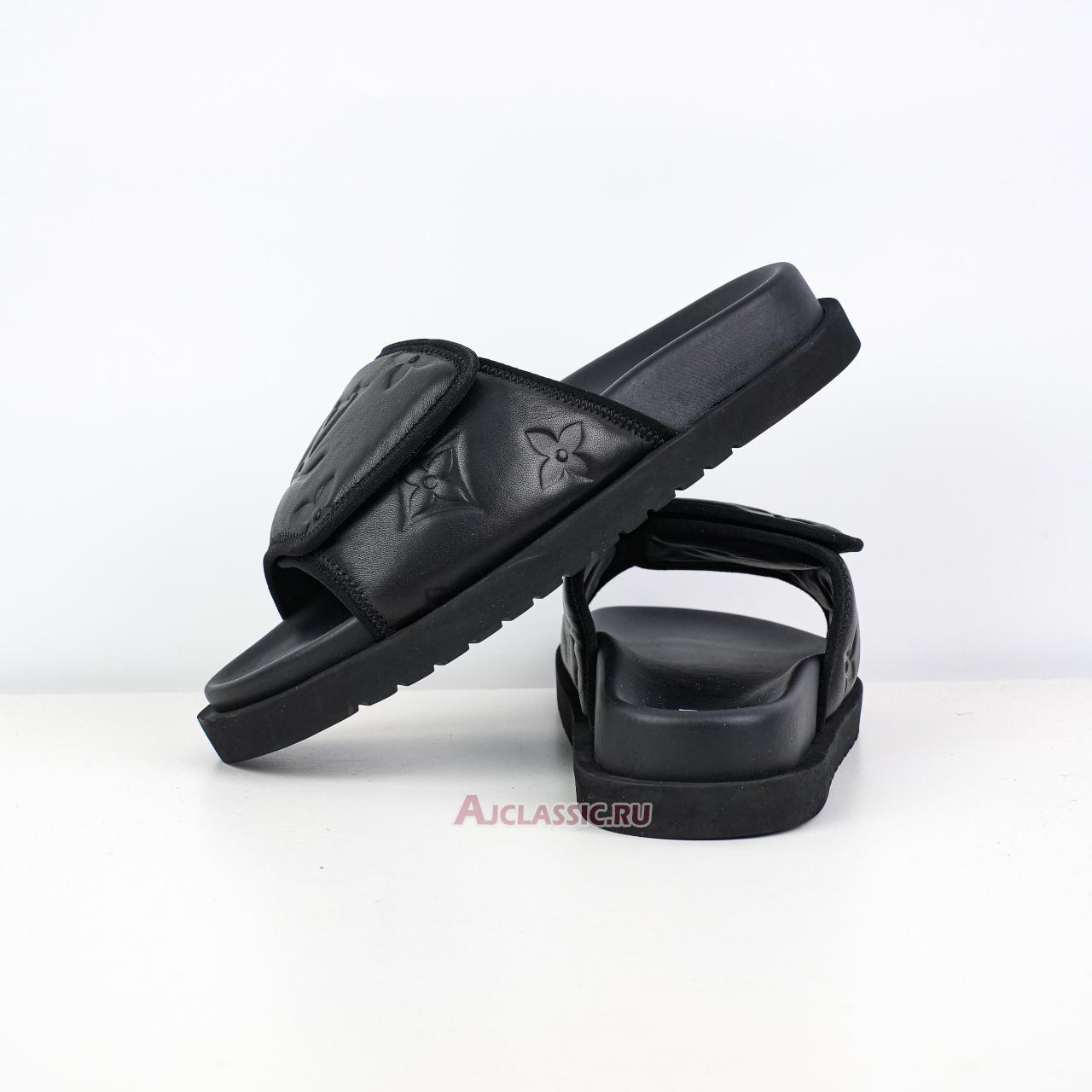 New Louis Vuitton LV Miami Mules Slippers Leather "Black" 1ADGF2-2 Shoes