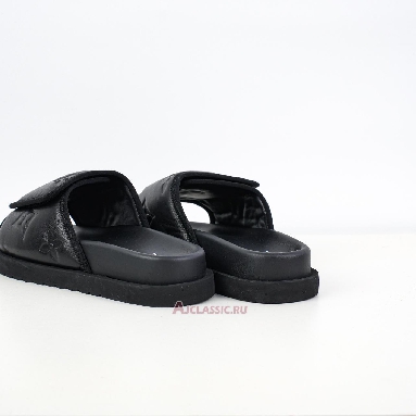 Buy Louis Vuitton LV Miami Mules Slippers Leather Black Black 1ADGF2-2 Quality Reps Replicas Shoes