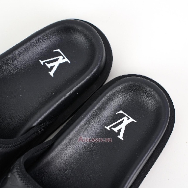 Buy Louis Vuitton LV Miami Mules Slippers Leather Black Black 1ADGF2-2 Quality Reps Replicas Shoes
