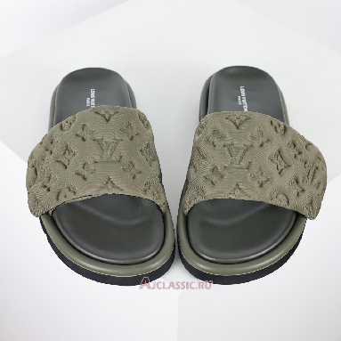 Buy Louis Vuitton LV Pool Pillow Flat Comfort Mules Slippers Khaki Green Green 1AA1E7 Quality Reps Replicas Shoes
