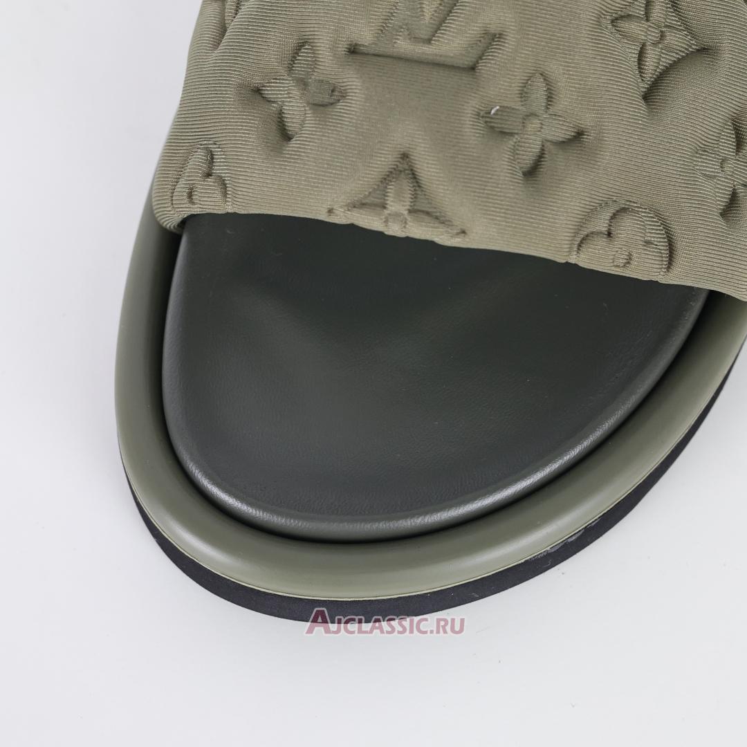 New Louis Vuitton LV Pool Pillow Flat Comfort Mules Slippers "Khaki Green" 1AA1E7 Shoes
