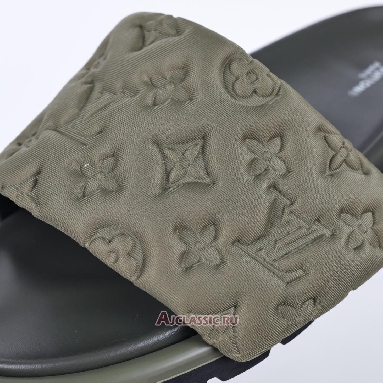 Buy Louis Vuitton LV Pool Pillow Flat Comfort Mules Slippers Khaki Green Green 1AA1E7 Quality Reps Replicas Shoes