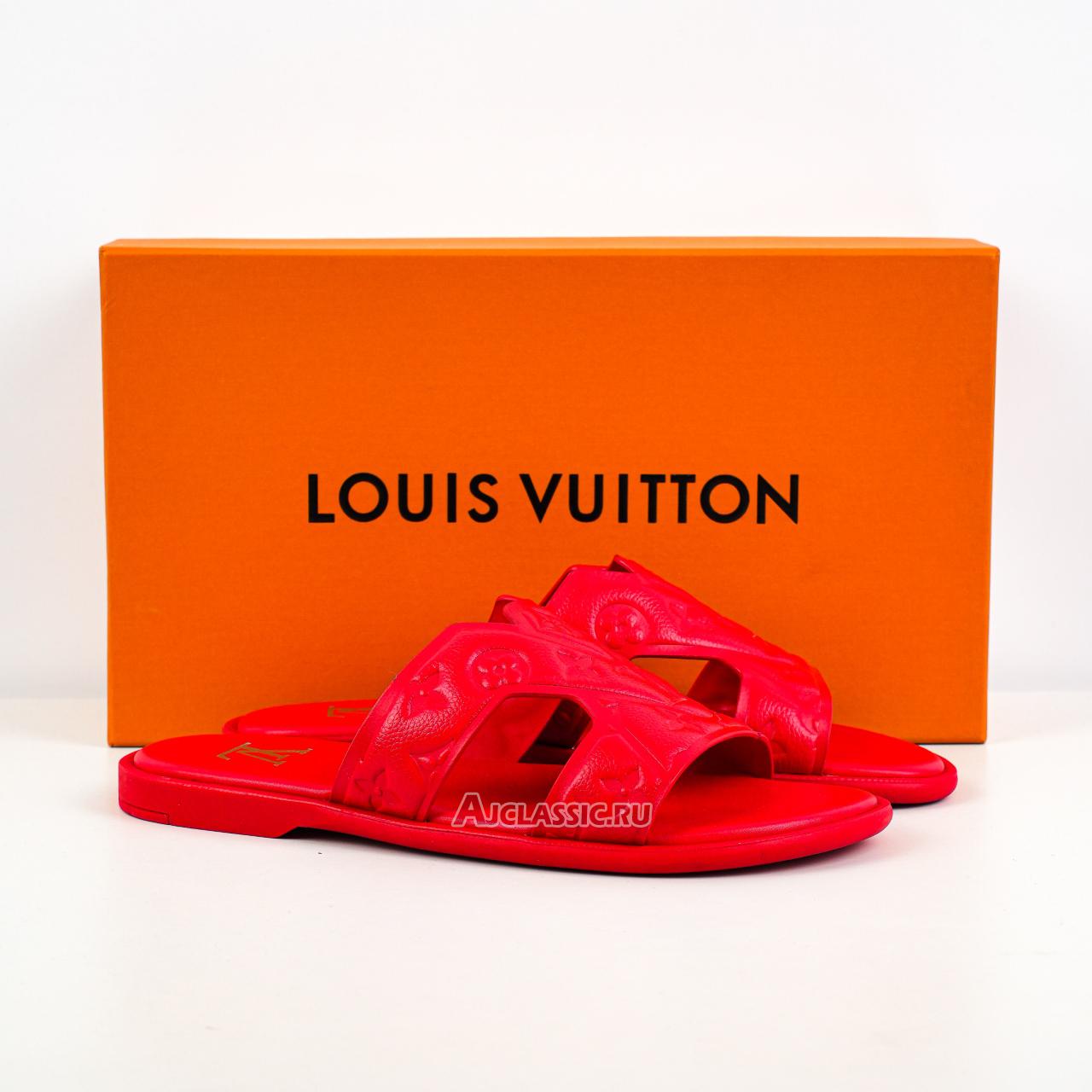 New Louis Vuitton LV Oasis Rubber Sole Slide Slippers "Red" 1ACHK0 Shoes