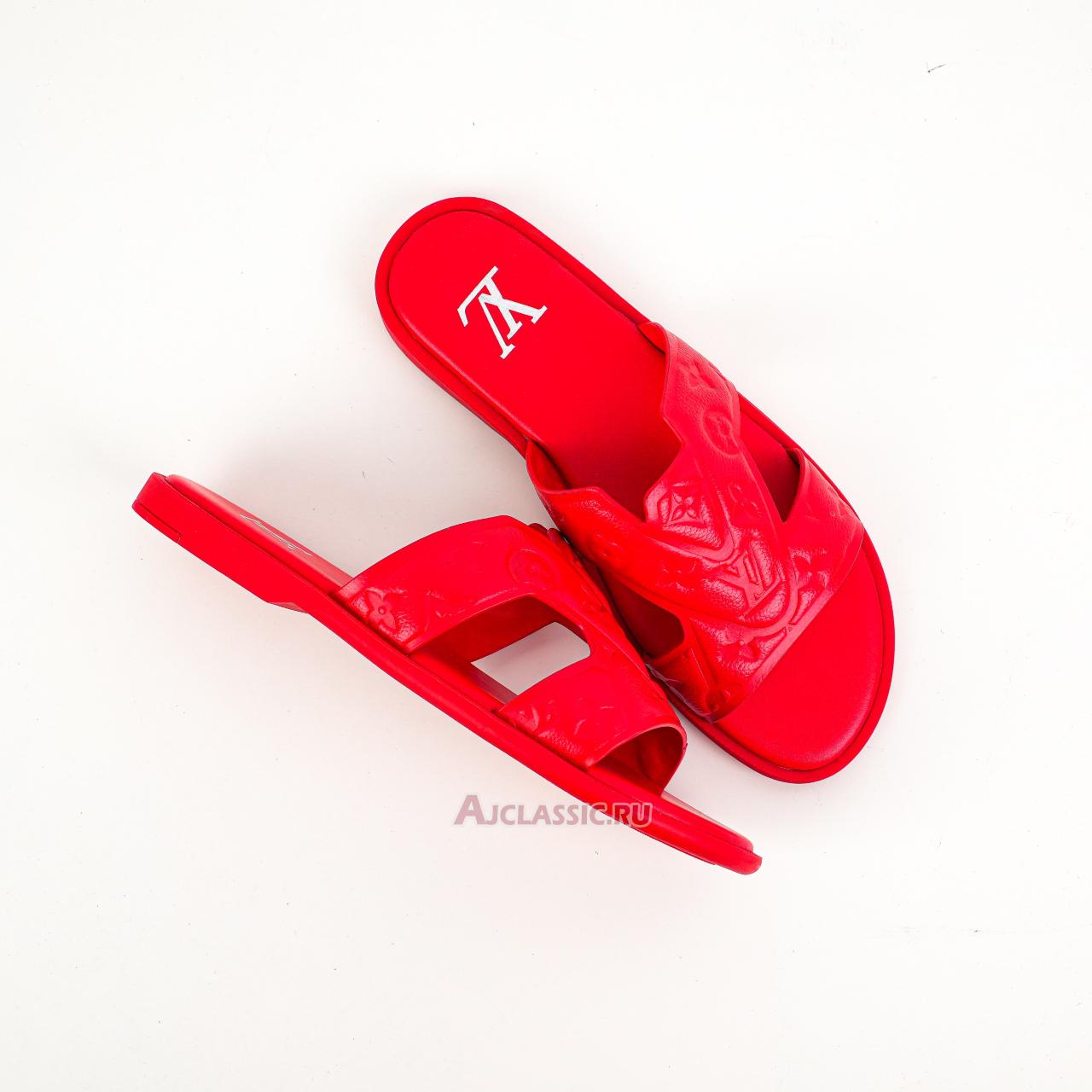 New Louis Vuitton LV Oasis Rubber Sole Slide Slippers "Red" 1ACHK0 Shoes