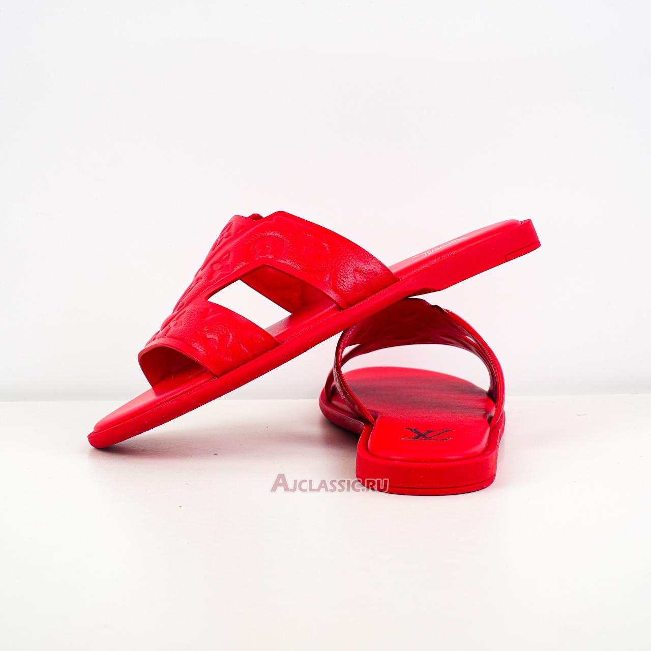 New Louis Vuitton LV Oasis Rubber Sole Slide Slippers "Red" 1ACHK0 Shoes