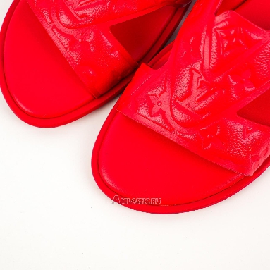 Buy Louis Vuitton LV Oasis Rubber Sole Slide Slippers Red Red 1ACHK0 Quality Reps Replicas Shoes