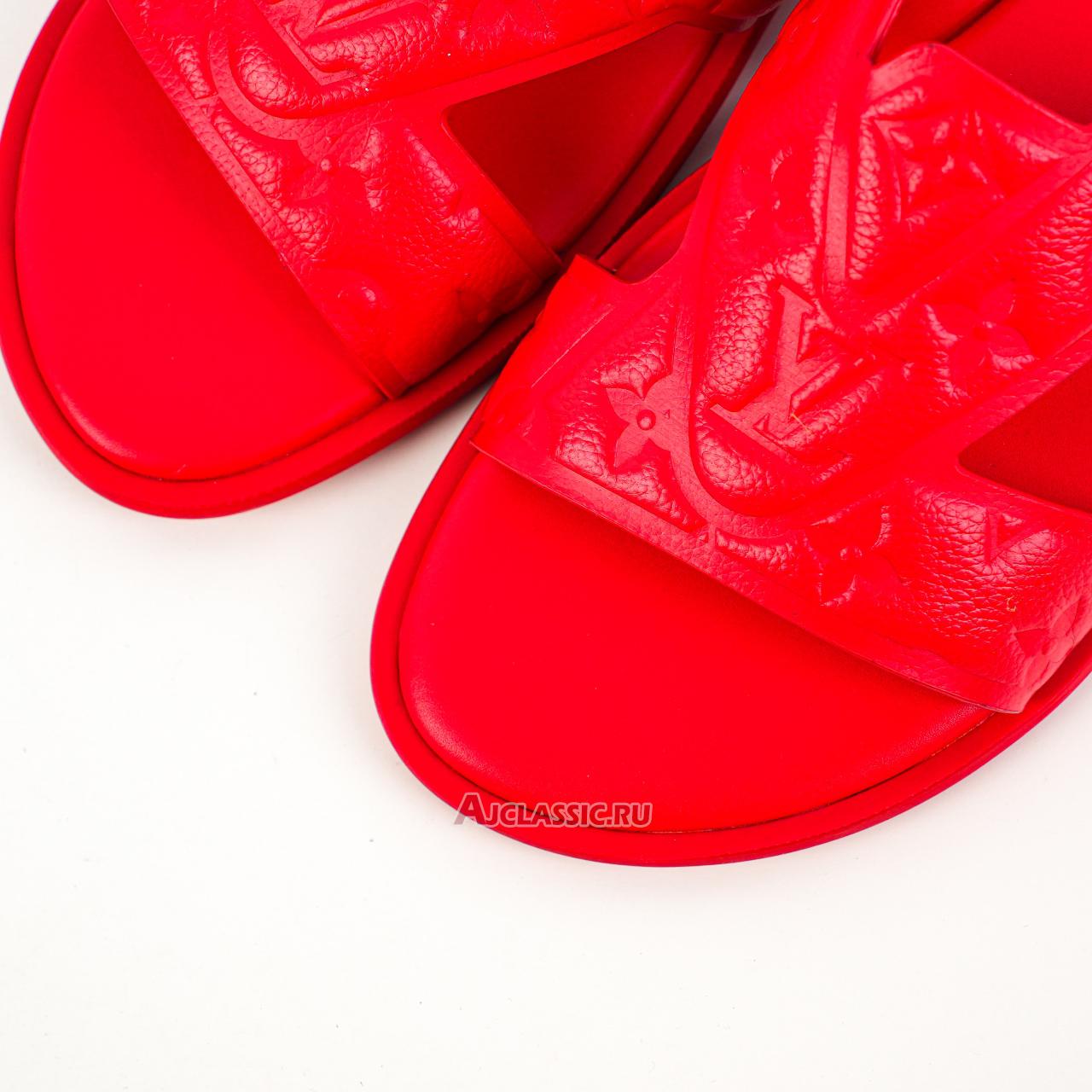 New Louis Vuitton LV Oasis Rubber Sole Slide Slippers "Red" 1ACHK0 Shoes