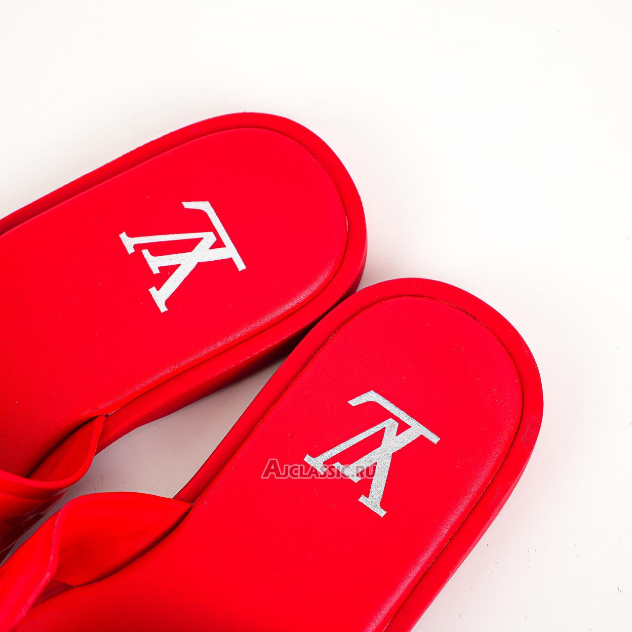 New Louis Vuitton LV Oasis Rubber Sole Slide Slippers "Red" 1ACHK0 Shoes