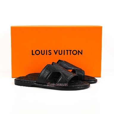 Buy Louis Vuitton LV Oasis Mules Slippers Leather Black Black 1ACHJ0-2 Quality Reps Replicas Shoes