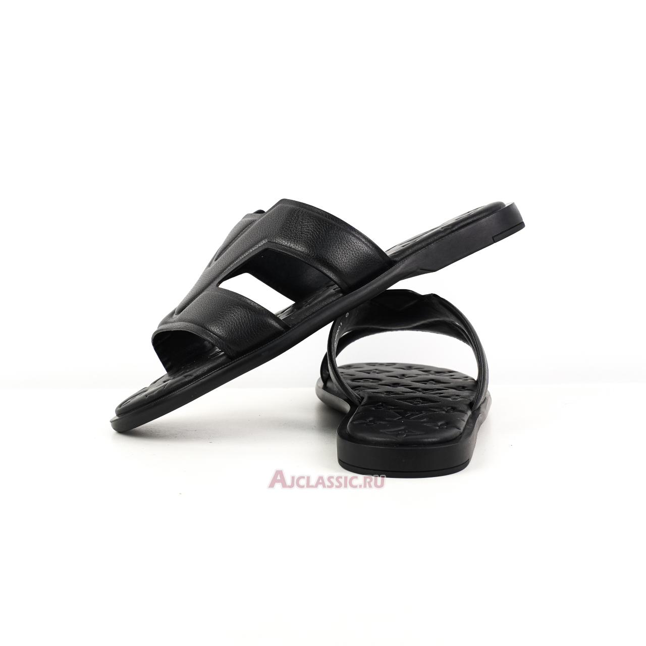 New Louis Vuitton LV Oasis Mules Slippers Leather "Black" 1ACHJ0-2 Shoes