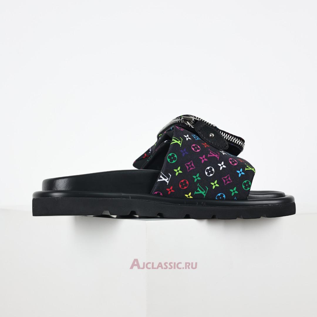 New Louis Vuitton LV x TM Monogram Pool Pillow Flat Comfort Mule Slippers "Black" 1AGVR7 Shoes