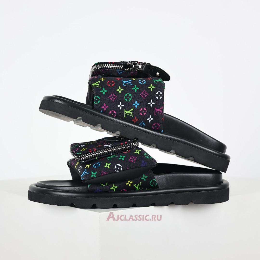New Louis Vuitton LV x TM Monogram Pool Pillow Flat Comfort Mule Slippers "Black" 1AGVR7 Shoes