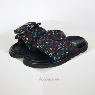 Buy Louis Vuitton LV x TM Monogram Pool Pillow Flat Comfort Mule Slippers Black Black 1AGVR7 Quality Reps Replicas Shoes