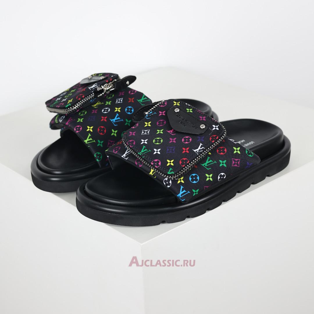 New Louis Vuitton LV x TM Monogram Pool Pillow Flat Comfort Mule Slippers "Black" 1AGVR7 Shoes