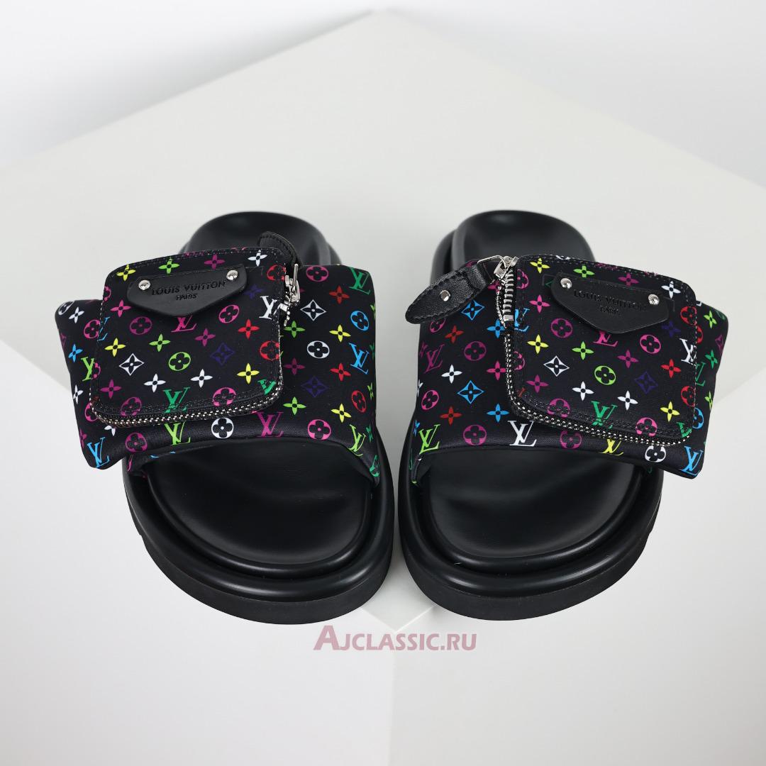New Louis Vuitton LV x TM Monogram Pool Pillow Flat Comfort Mule Slippers "Black" 1AGVR7 Shoes