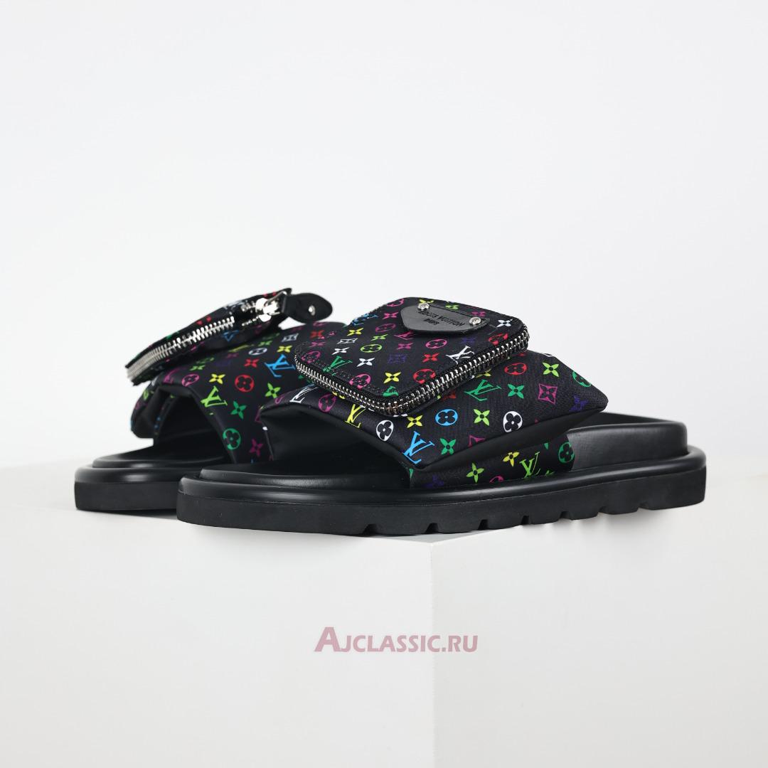 New Louis Vuitton LV x TM Monogram Pool Pillow Flat Comfort Mule Slippers "Black" 1AGVR7 Shoes