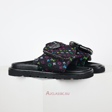 Buy Louis Vuitton LV x TM Monogram Pool Pillow Flat Comfort Mule Slippers Black Black 1AGVR7 Quality Reps Replicas Shoes