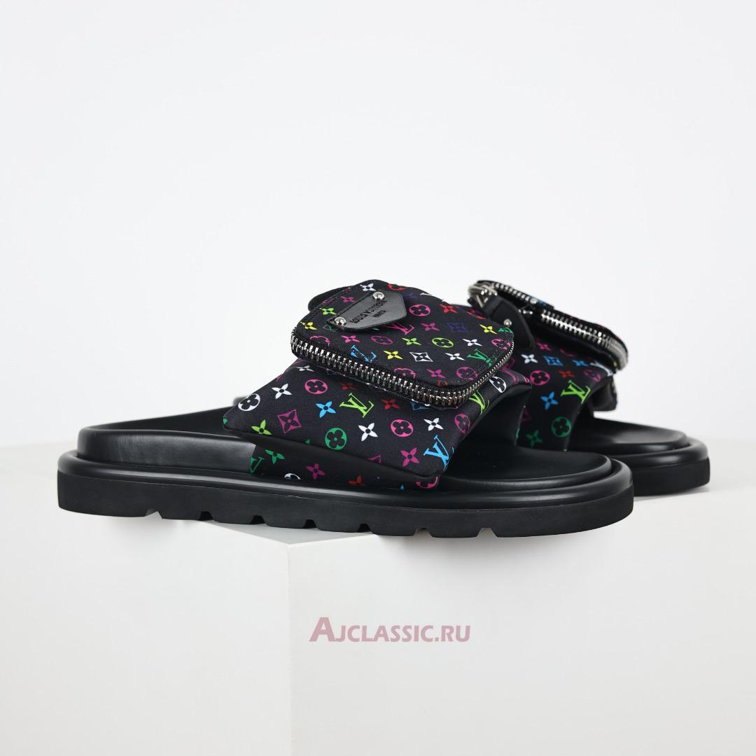 New Louis Vuitton LV x TM Monogram Pool Pillow Flat Comfort Mule Slippers "Black" 1AGVR7 Shoes