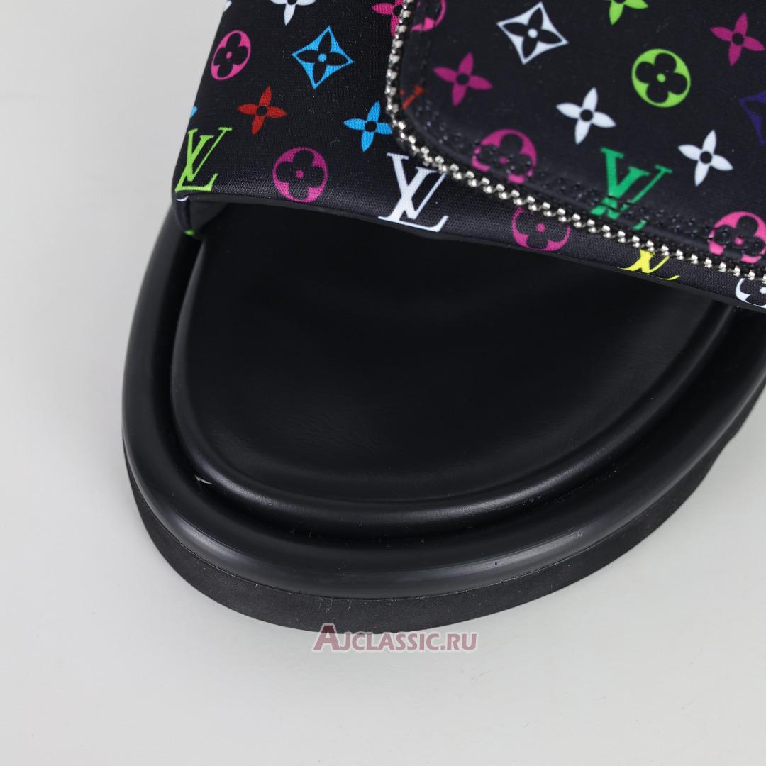 New Louis Vuitton LV x TM Monogram Pool Pillow Flat Comfort Mule Slippers "Black" 1AGVR7 Shoes