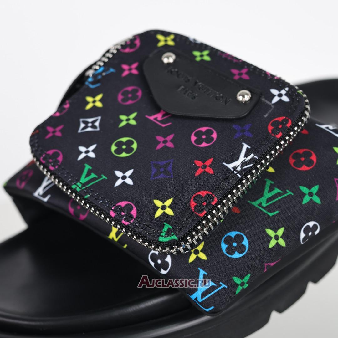New Louis Vuitton LV x TM Monogram Pool Pillow Flat Comfort Mule Slippers "Black" 1AGVR7 Shoes