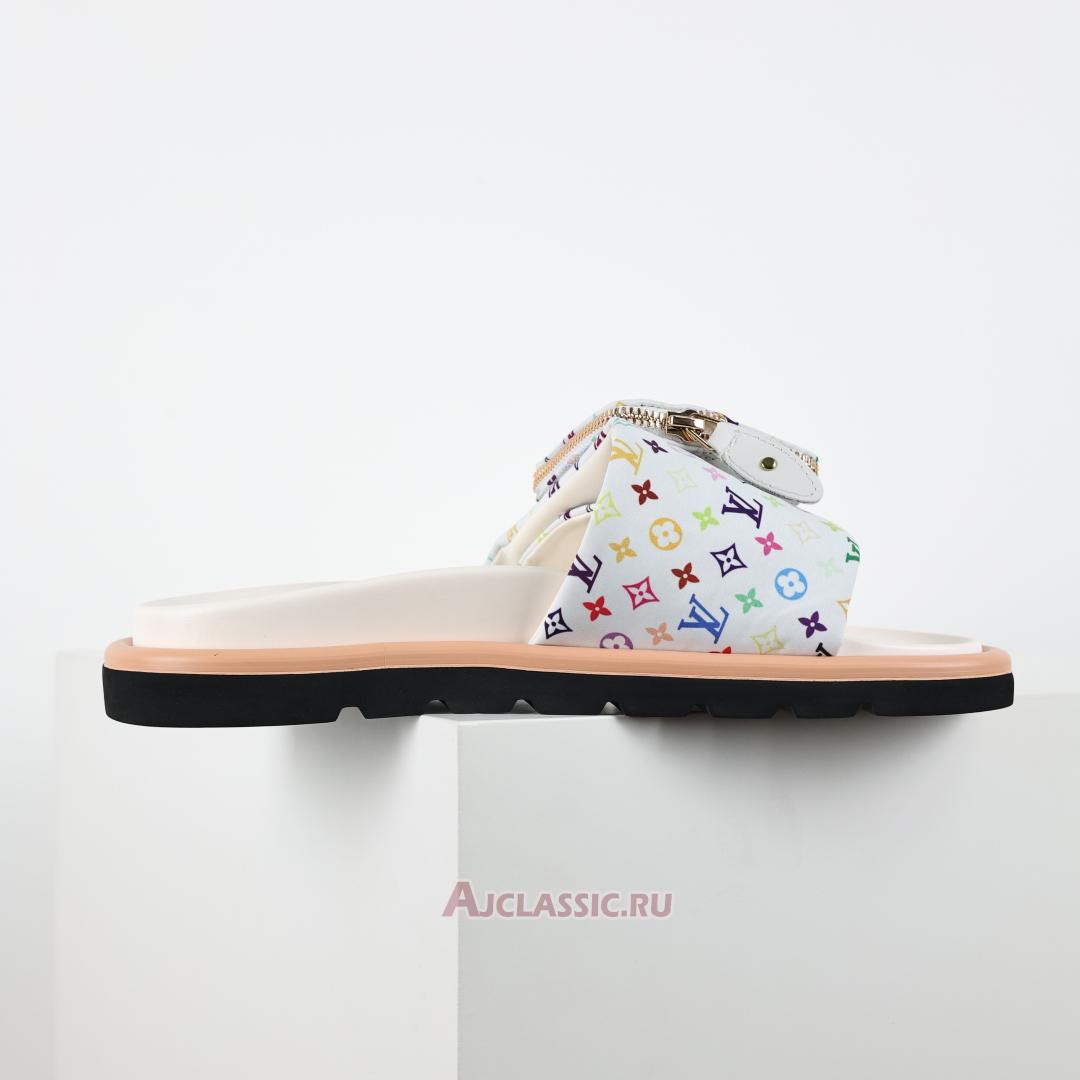 New Louis Vuitton LV x TM Monogram Pool Pillow Flat Comfort Mule Slippers "White" 1AGVQO Shoes