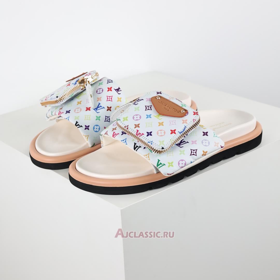 New Louis Vuitton LV x TM Monogram Pool Pillow Flat Comfort Mule Slippers "White" 1AGVQO Shoes